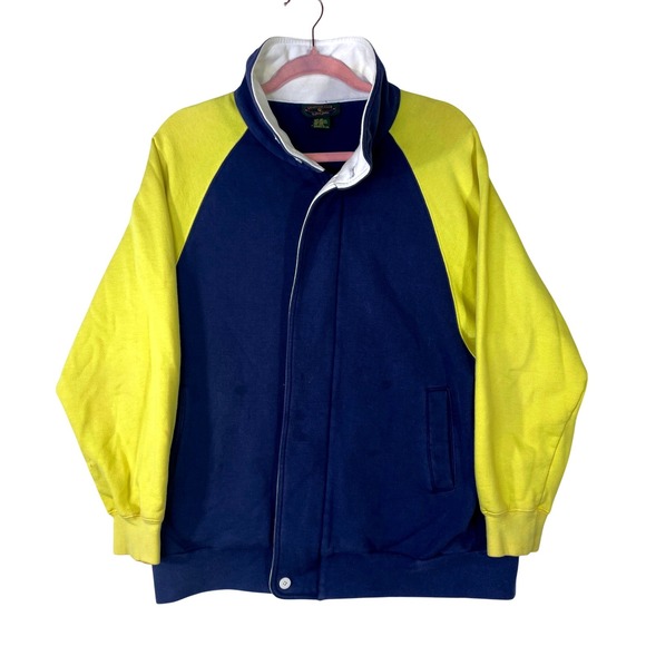 Charter Club Other - Vintage Charter Club Jane Justin Navy Yellow Colorblock Jacket Mens Medium